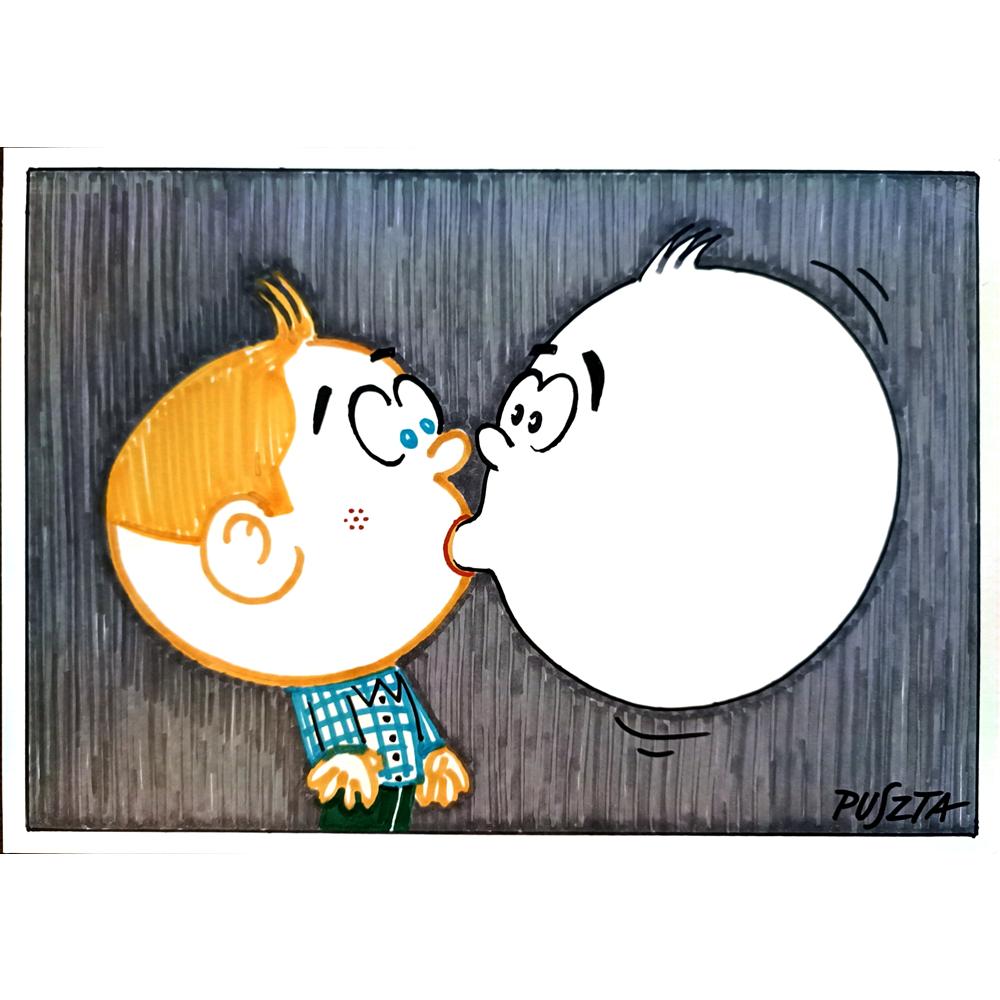 Peter Puszta 29x21cm Orijinal Karikatür BOD03632