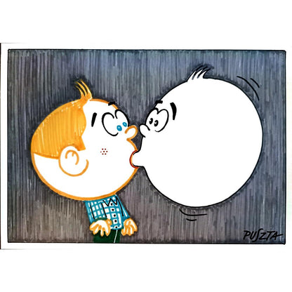 Peter Puszta 29x21cm Orijinal Karikatür BOD03632
