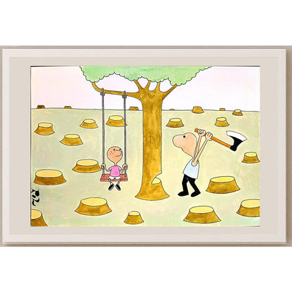 Louis Postruzin 29x21cm Orijinal Karikatür BOD03633
