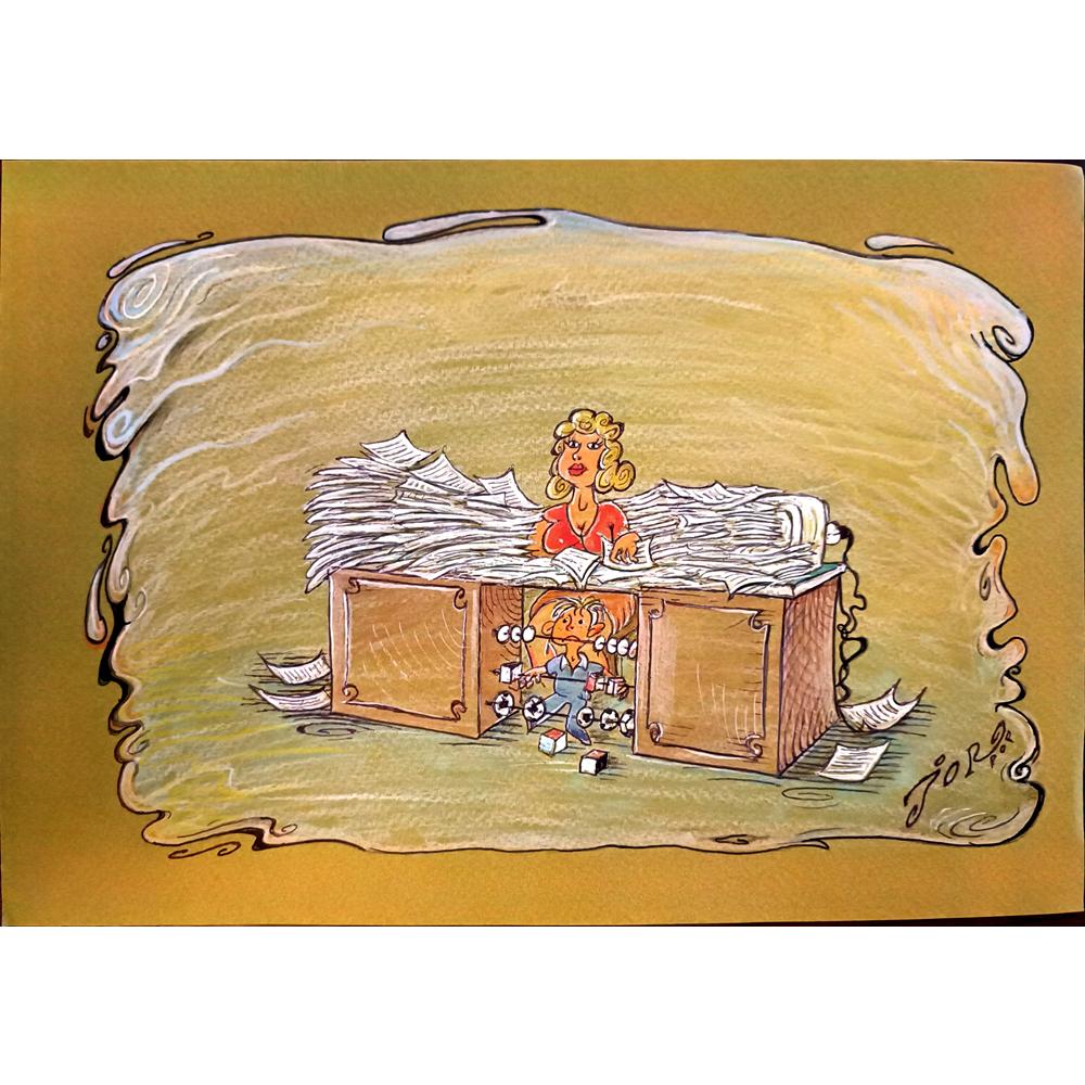 Jordan Popiliev 29x21cm Orijinal Karikatür BOD03635