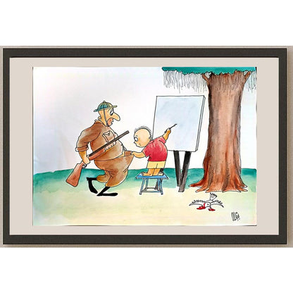 Achmad Cholid 29x21cm Orijinal Karikatür BOD03640