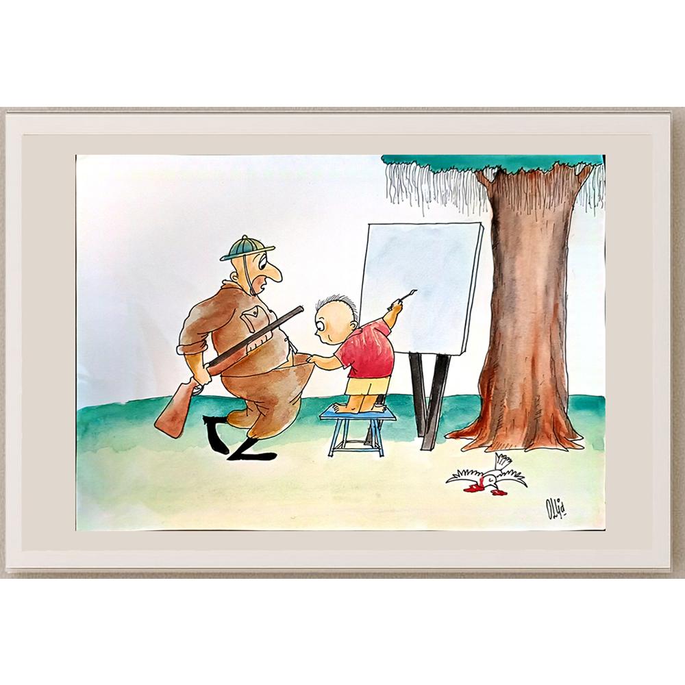 Achmad Cholid 29x21cm Orijinal Karikatür BOD03640