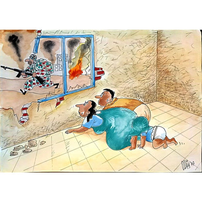 Achmad Cholid 29x21cm Orijinal Karikatür BOD03641