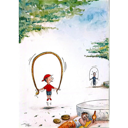 Manoj Chopra 29x21cm Orijinal Karikatür BOD03643