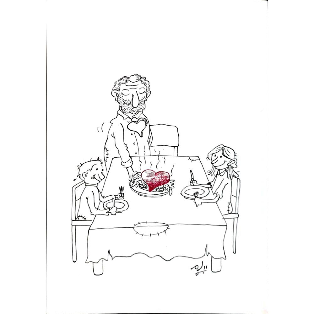 Payam Pourfalah 29x21cm Orijinal Karikatür BOD03651