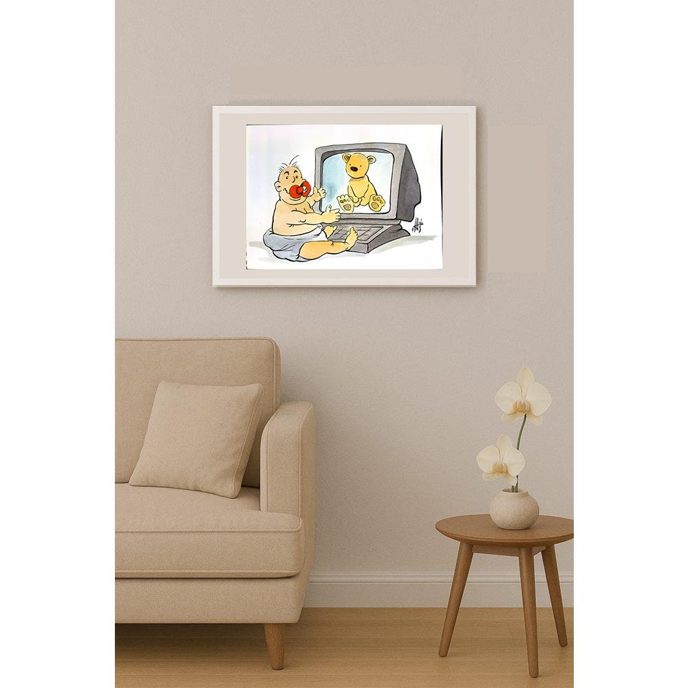 Nikola Otas 29x21cm Orijinal Karikatür BOD03652