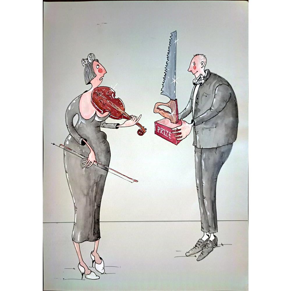 Tsocho Peev 29x21cm Orijinal Karikatür BOD03653