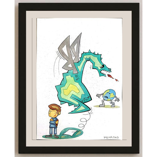 Merhdad Samady Zakareia 29x21cm Orijinal Karikatür BOD03656