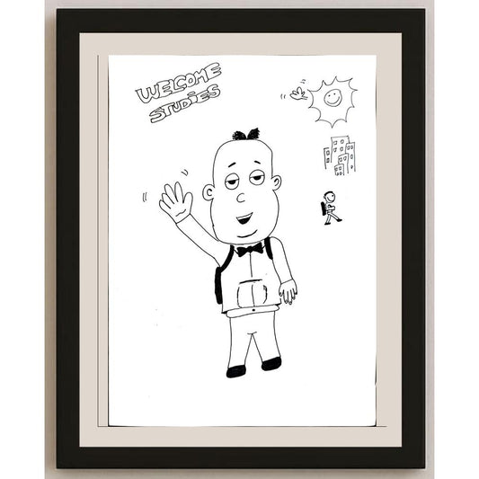 Abdelouahid Stiton 29x21cm Orijinal Karikatür BOD03669