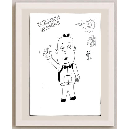 Abdelouahid Stiton 29x21cm Orijinal Karikatür BOD03669