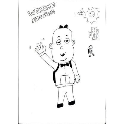 Abdelouahid Stiton 29x21cm Orijinal Karikatür BOD03669