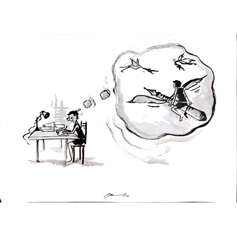 Amit Kumar 29x21cm Orijinal Karikatür BOD03671