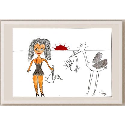 Severin Sikanja 29x21cm Orijinal Karikatür BOD03693