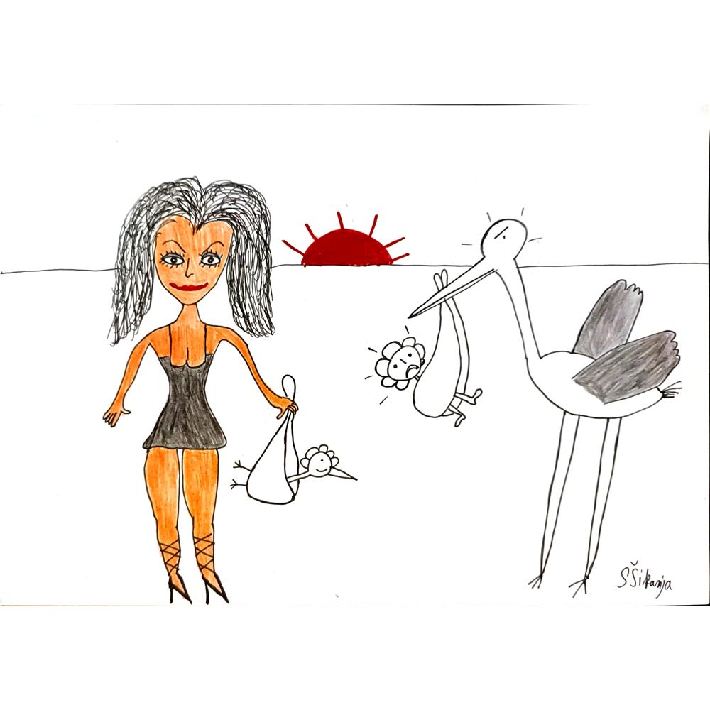 Severin Sikanja 29x21cm Orijinal Karikatür BOD03693
