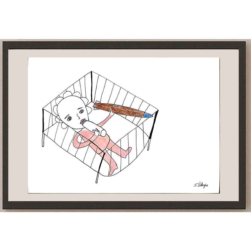 Severin Sikanja 29x21cm Orijinal Karikatür BOD03695