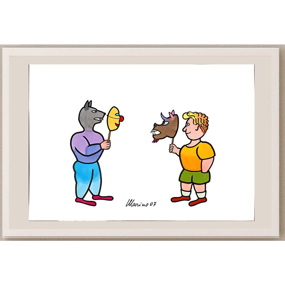 Marino Tarizzo 29x21cm Orijinal Karikatür BOD03700