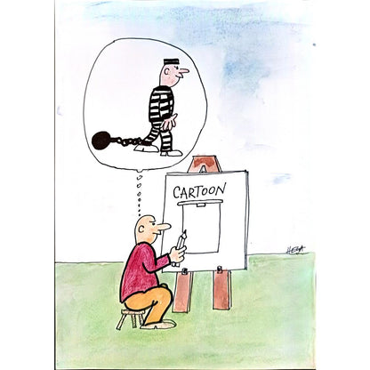 Nedeljko Deretic 29x21cm Orijinal Karikatür BOD03701