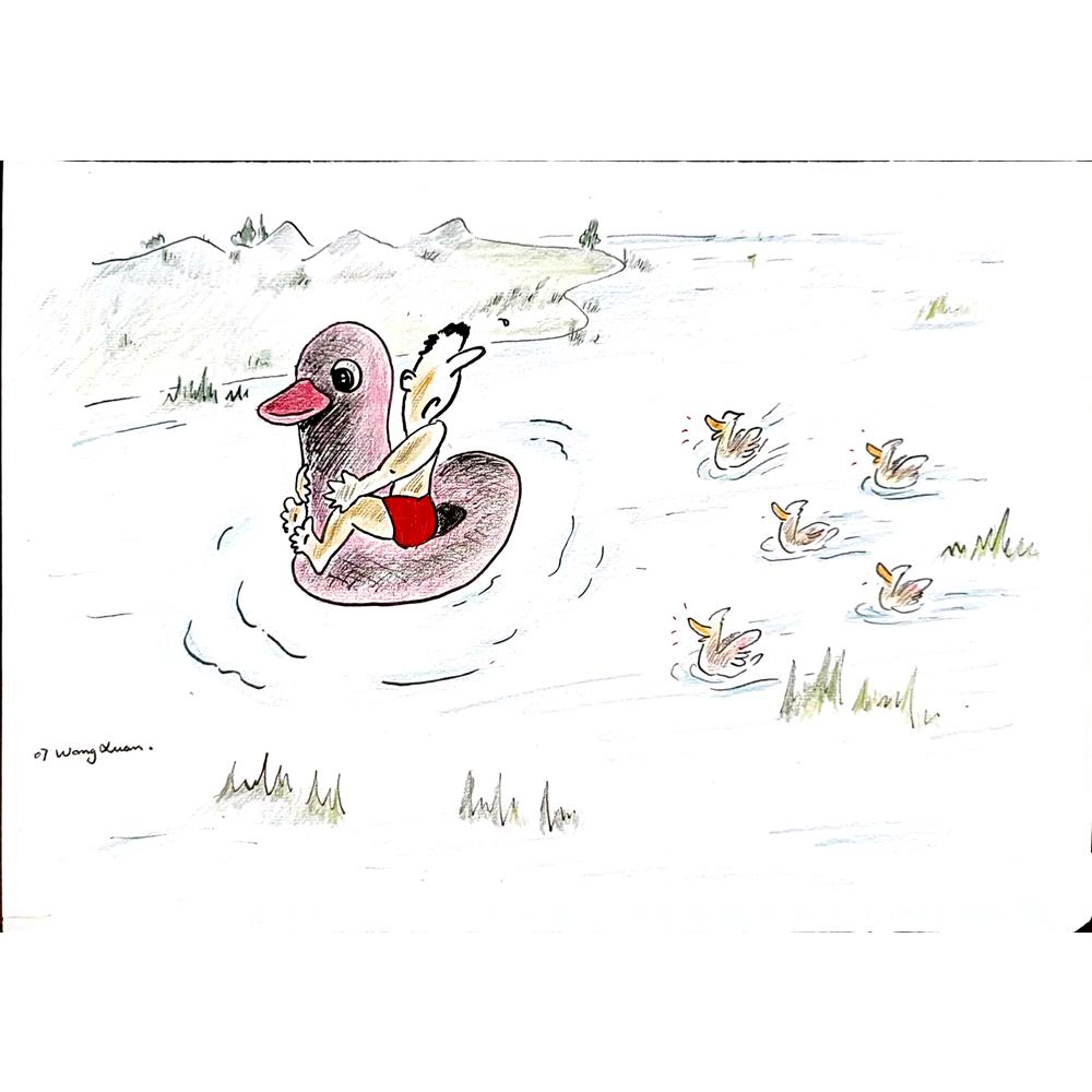 Wang Xuan 29x21cm Orijinal Karikatür BOD03707
