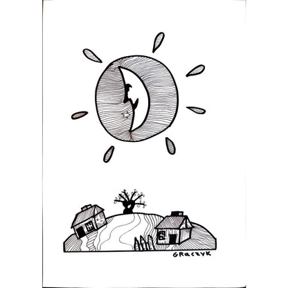 Michal Graczyk 29x21cm Orijinal Karikatür BOD03710