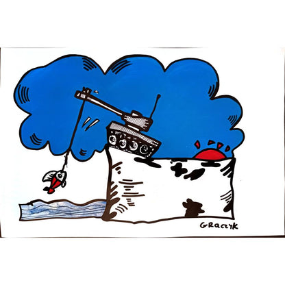 Michal Graczyk 29x21cm Orijinal Karikatür BOD03711