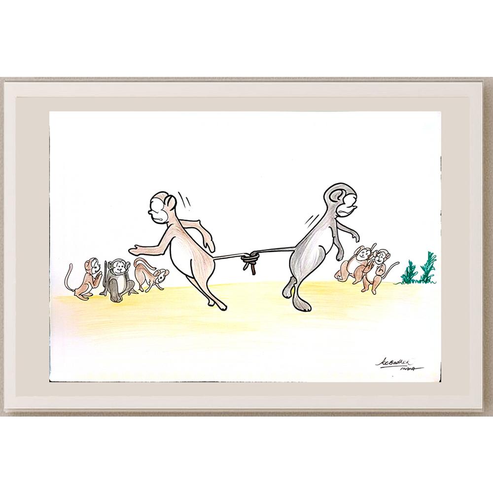 Kaur Chand Badhok 29x21cm Orijinal Karikatür BOD03716