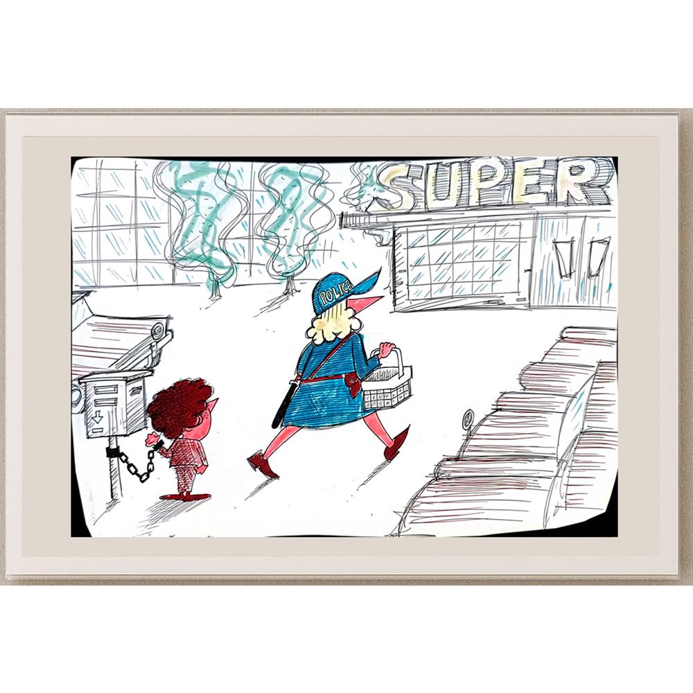 Midhat Ajanovic 29x21cm Orijinal Karikatür BOD03719