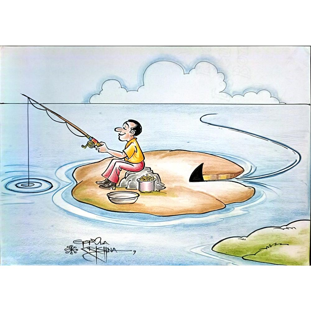 Vendra Gopalaksrishna 29x21cm Orijinal Karikatür BOD03722