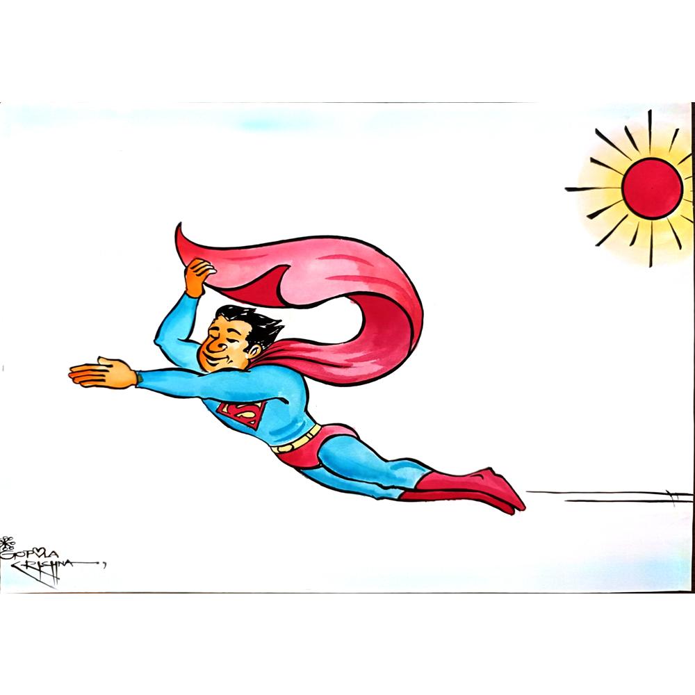 Vendra Gopalaksrishna 29x21cm Orijinal Karikatür BOD03724