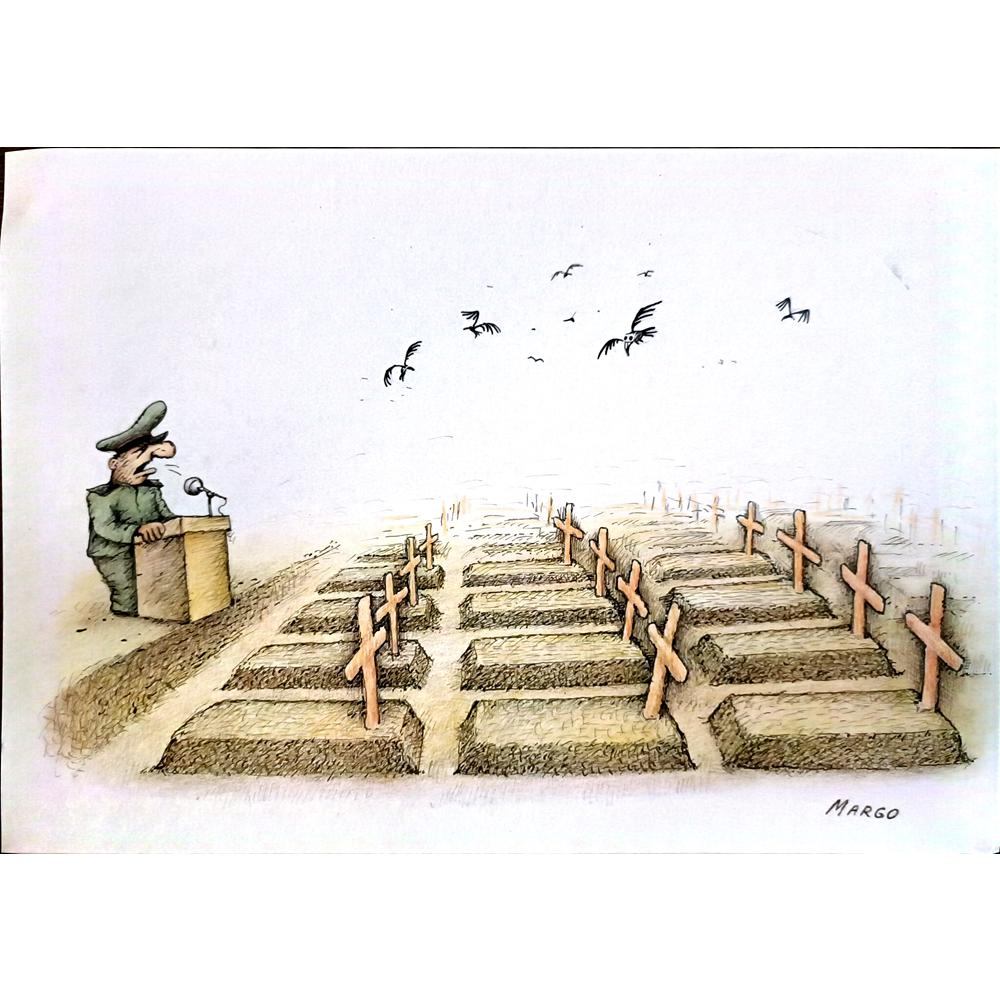 Margareta Chicatti 29x21cm Orijinal Karikatür BOD03736