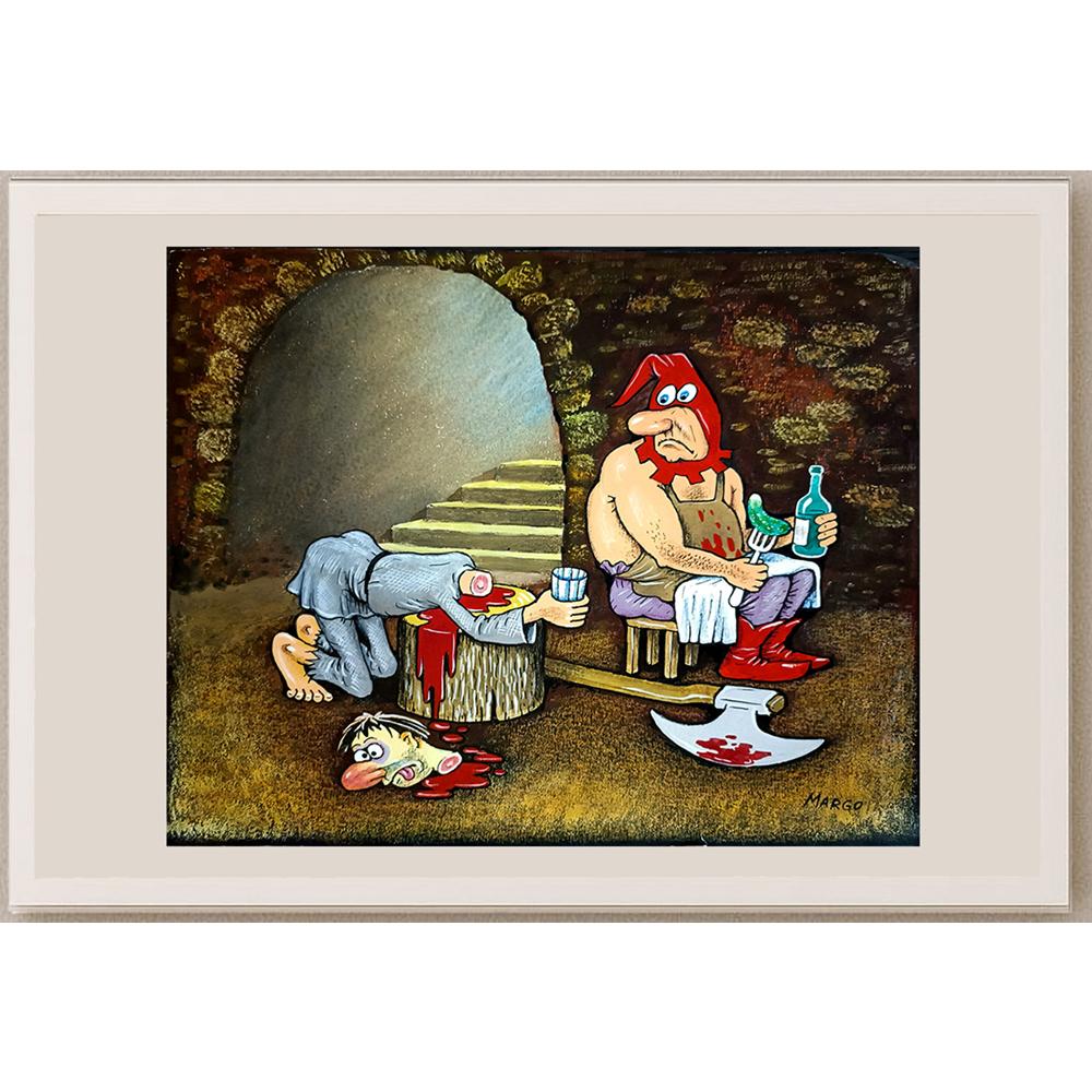 Margareta Chicatti 29x21cm Orijinal Karikatür BOD03737