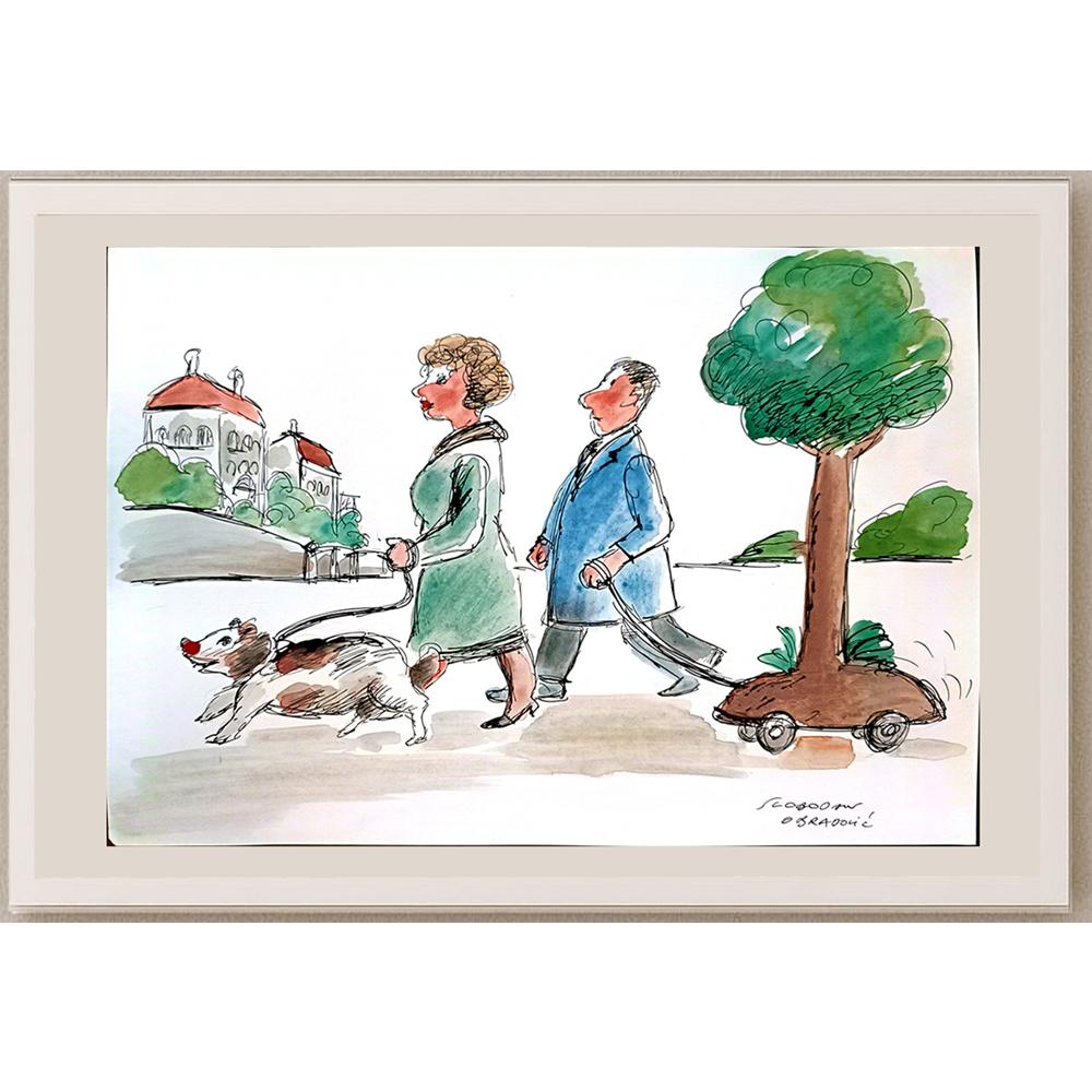 Slobodan Obradovic 29x21cm Orijinal Karikatür BOD03738