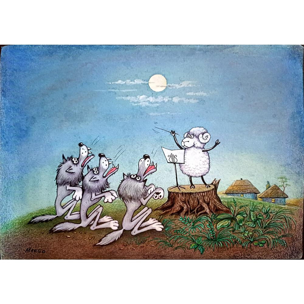 Margareta Chicatti 29x21cm Orijinal Karikatür BOD03742