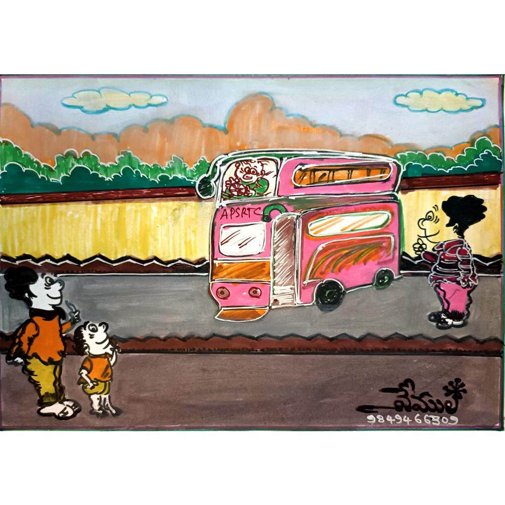 Vemula Rajamouli 29x21cm Orijinal Karikatür BOD03749