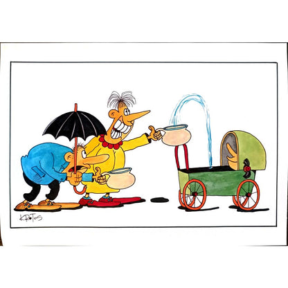 Tadeusz Krotos 29x21cm Orijinal Karikatür BOD03752