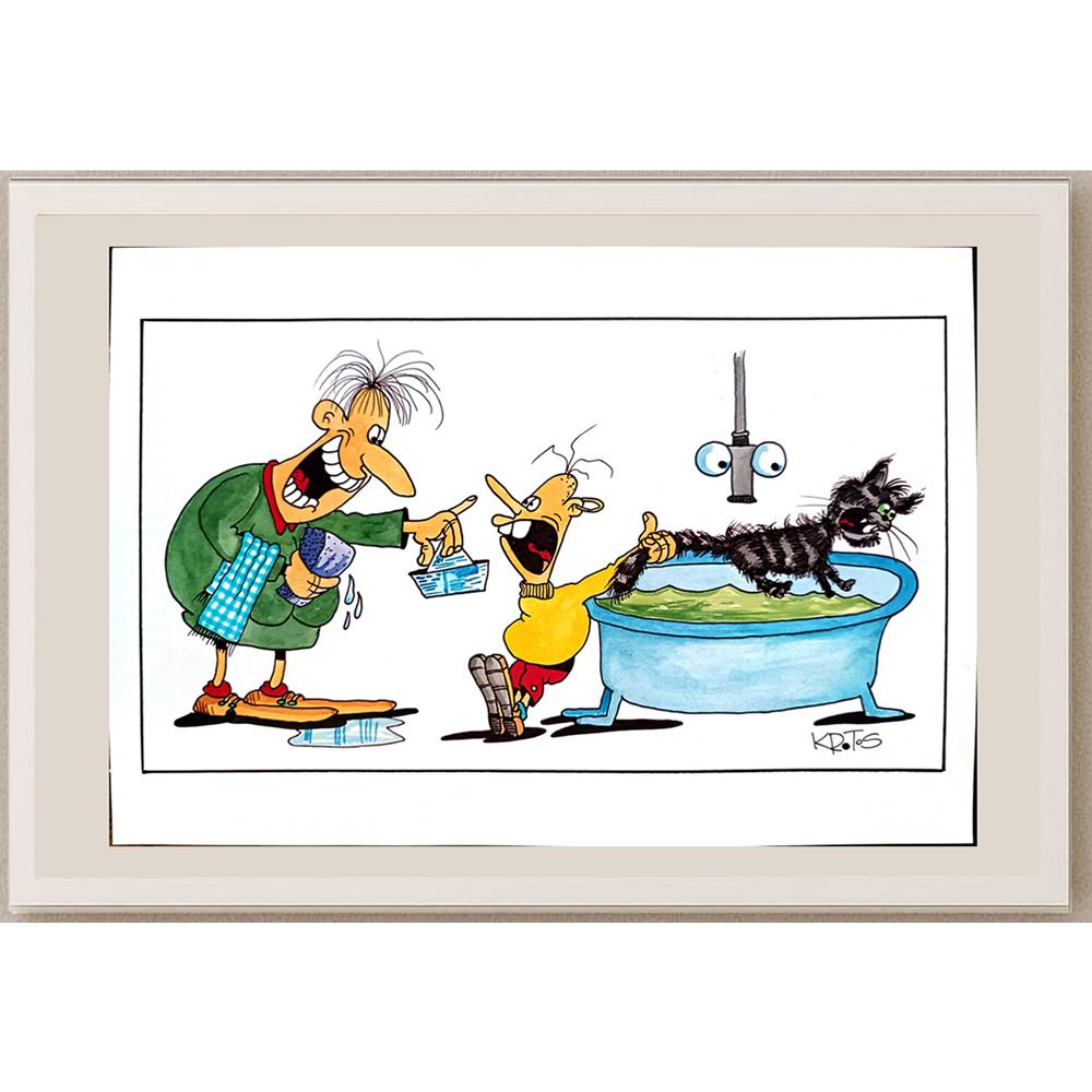 Tadeusz Krotos 29x21cm Orijinal Karikatür BOD03754