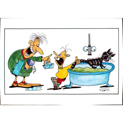 Tadeusz Krotos 29x21cm Orijinal Karikatür BOD03754