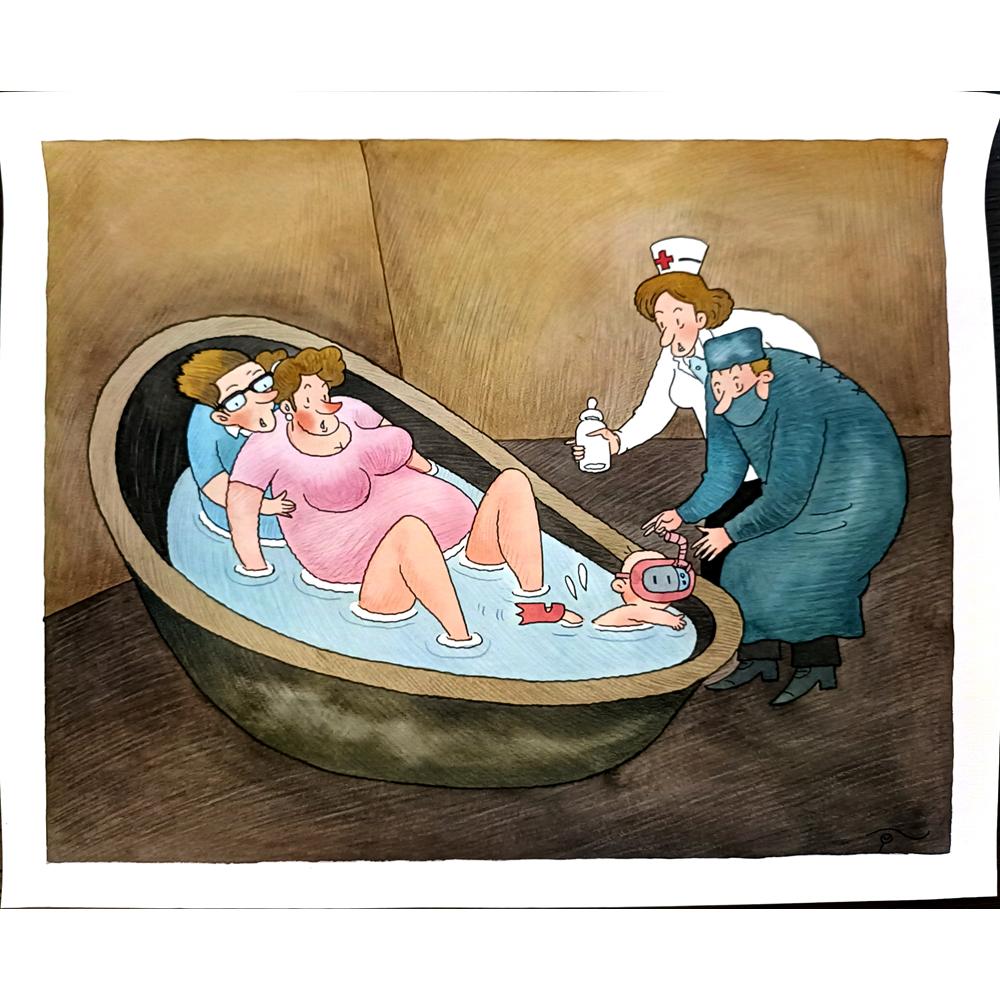 Young Sikoh 33x26cm Orijinal Karikatür BOD03758