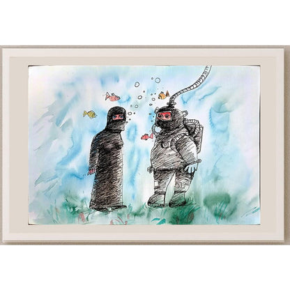 Nikolay Fitkov 29x21cm Orijinal Karikatür BOD03759