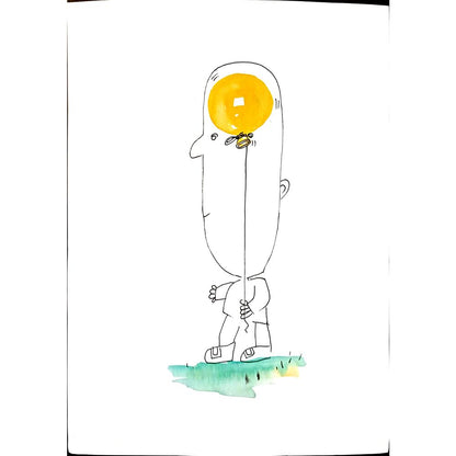 Nikolay Fitkov 29x21cm Orijinal Karikatür BOD03760