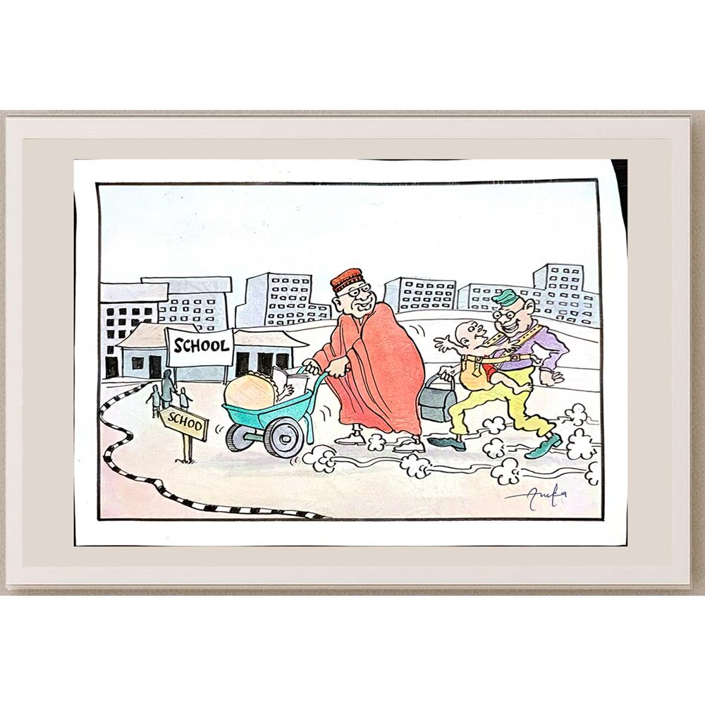 Azuka Nwokocha 29x21cm Orijinal Karikatür BOD03763