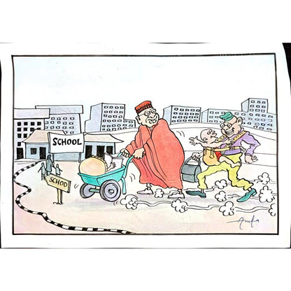 Azuka Nwokocha 29x21cm Orijinal Karikatür BOD03763