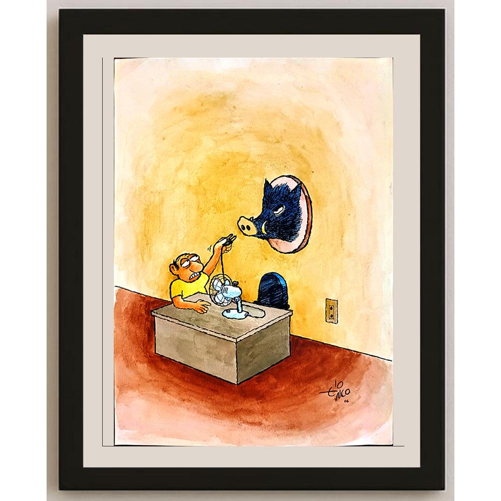 Erico Junqueira Ayres 29x21cm Orijinal Karikatür BOD03766