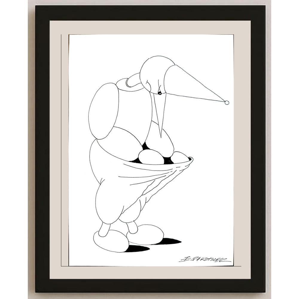 Ireneusz Parzyszek 29x21cm Orijinal Karikatür BOD03774