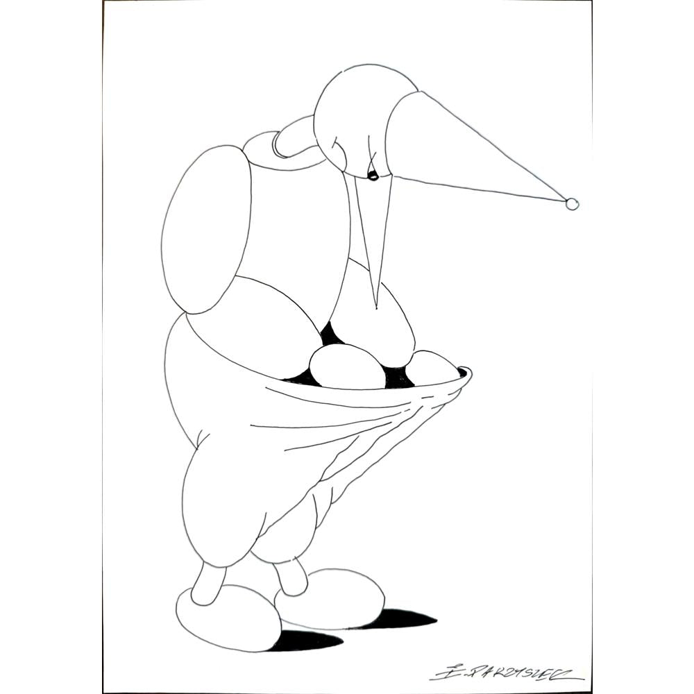 Ireneusz Parzyszek 29x21cm Orijinal Karikatür BOD03774