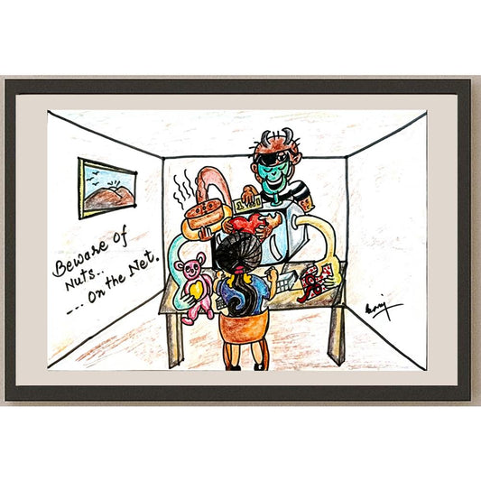 Dhanraj Chauhan 29x21cm Orijinal Karikatür BOD03785