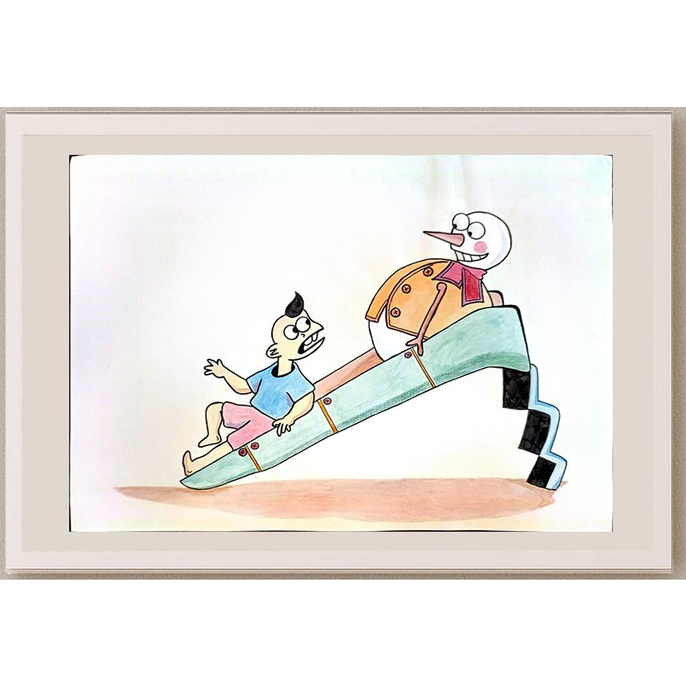 Heru Kurnianto 29x21cm Orijinal Karikatür BOD03788