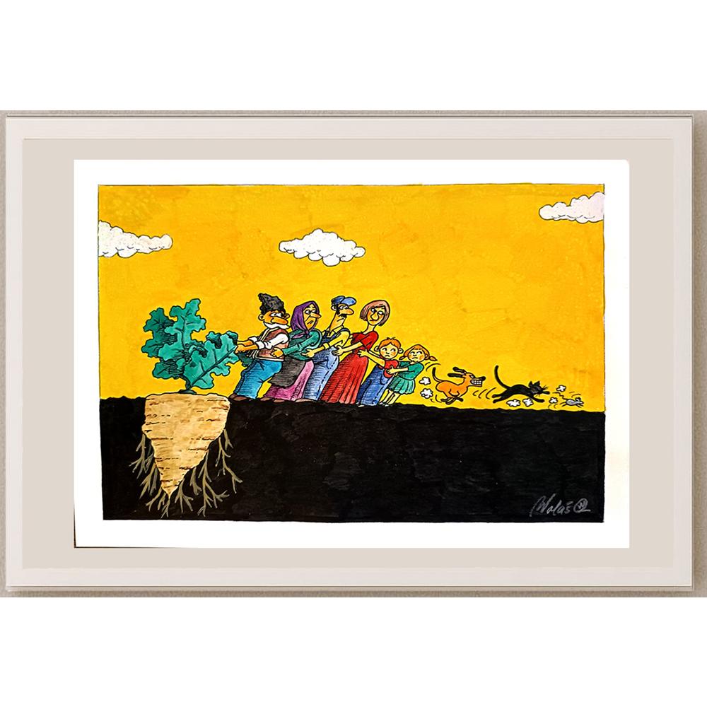 Vlado Volas 29x21cm Orijinal Karikatür BOD03793