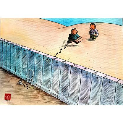 Chen Dong Chun 29x21cm Orijinal Karikatür BOD03795