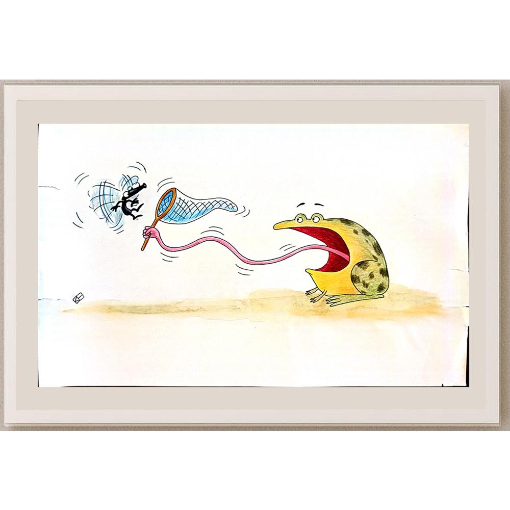 Mohamed Reza 29x21cm Orijinal Karikatür BOD03805