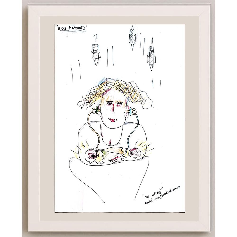 Raguel Orzuj 29x21cm Orijinal Karikatür BOD03806